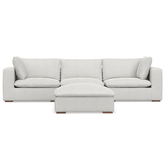 WYNDENHALL Marlee 3-Seater Modular Sofa and Ottoman Set in Velvety Chenille Performance Fabric