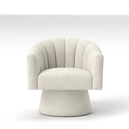 Modern Glam Velvet Upholstered Round Swivel Accent Arm Barrel Chair for Living Room Set of 2