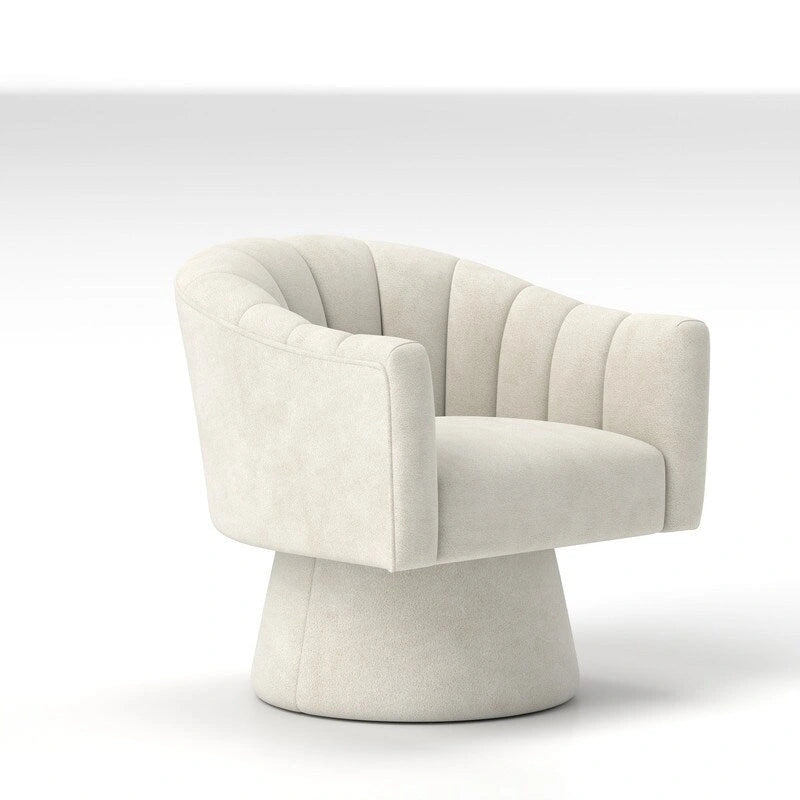 Modern Glam Velvet Upholstered Round Swivel Accent Arm Barrel Chair for Living Room Set of 2