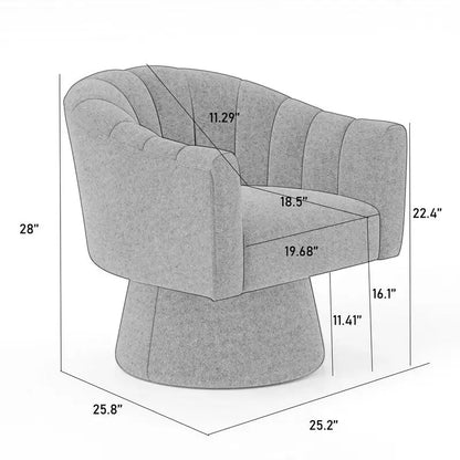 Modern Glam Velvet Upholstered Round Swivel Accent Arm Barrel Chair for Living Room Set of 2