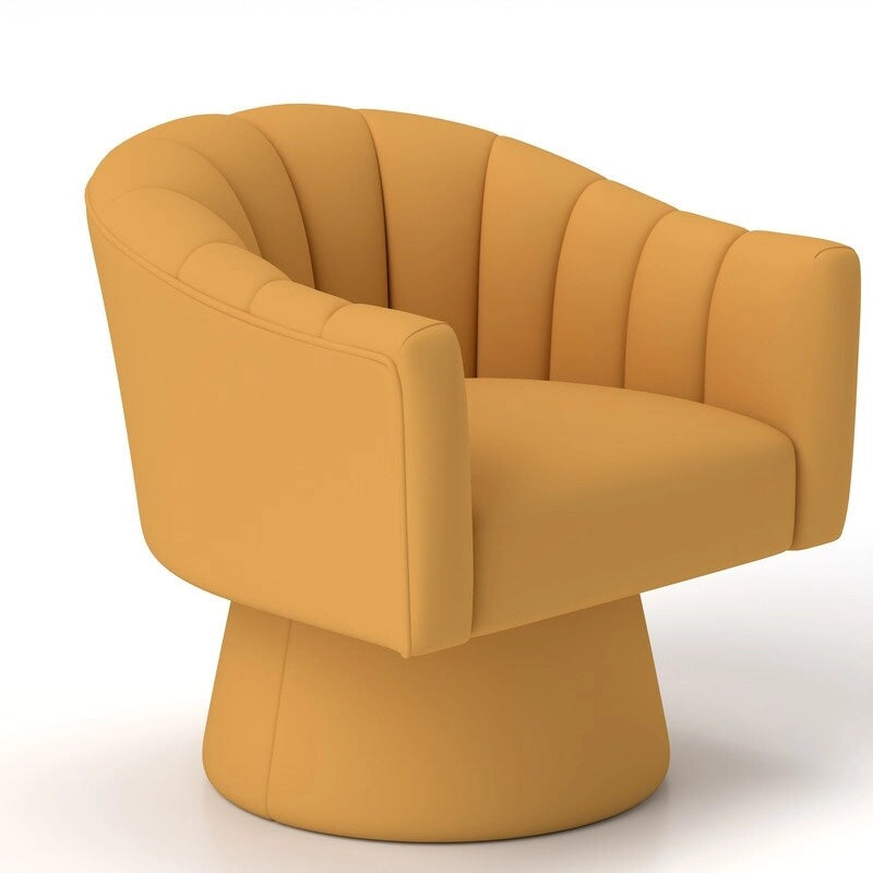 Modern Glam Velvet Upholstered Round Swivel Accent Arm Barrel Chair for Living Room Set of 2