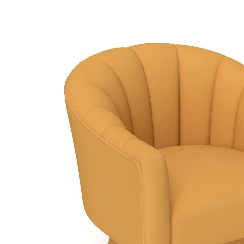 Modern Glam Velvet Upholstered Round Swivel Accent Arm Barrel Chair for Living Room Set of 2