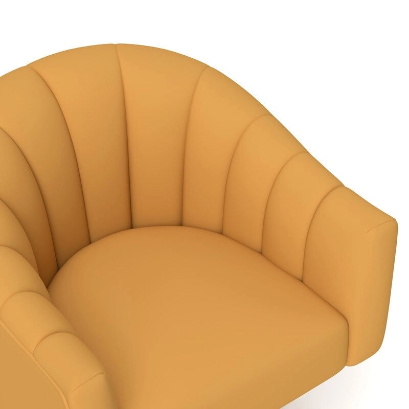 Modern Glam Velvet Upholstered Round Swivel Accent Arm Barrel Chair for Living Room Set of 2