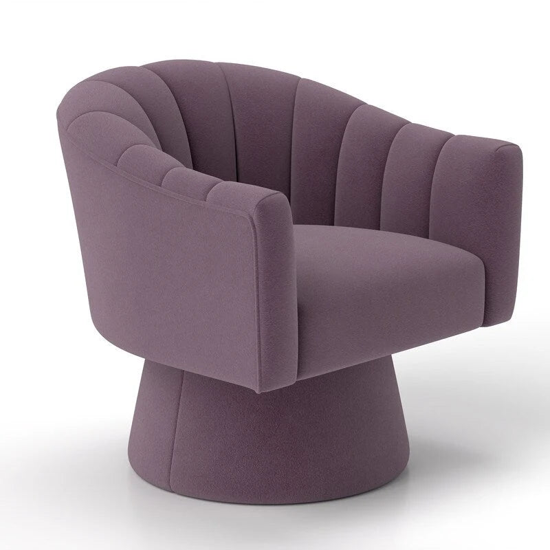 Modern Glam Velvet Upholstered Round Swivel Accent Arm Barrel Chair for Living Room Set of 2