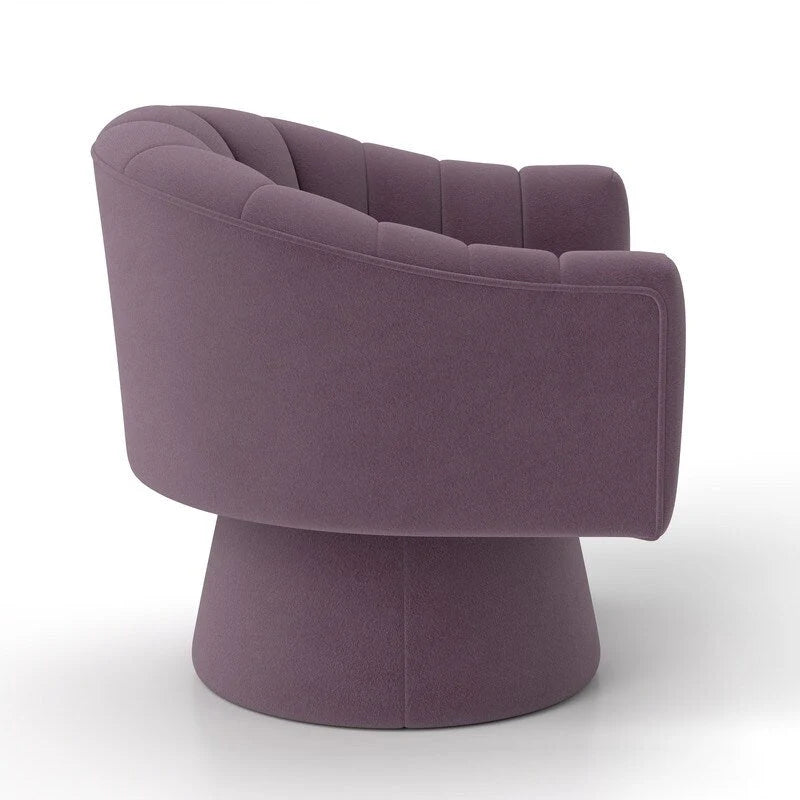 Modern Glam Velvet Upholstered Round Swivel Accent Arm Barrel Chair for Living Room Set of 2