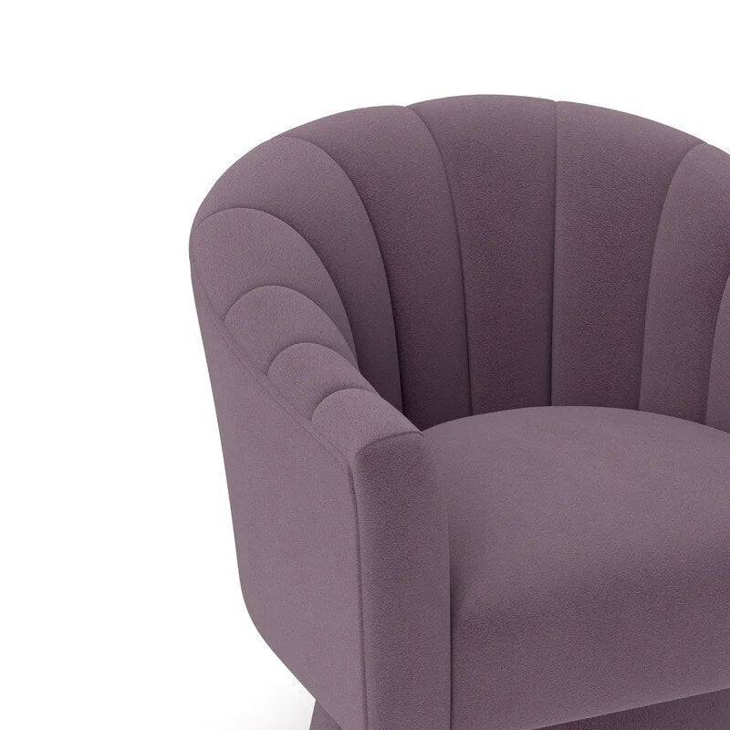 Modern Glam Velvet Upholstered Round Swivel Accent Arm Barrel Chair for Living Room Set of 2