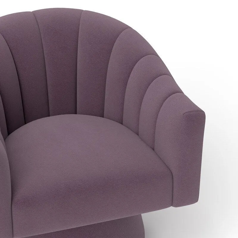 Modern Glam Velvet Upholstered Round Swivel Accent Arm Barrel Chair for Living Room Set of 2