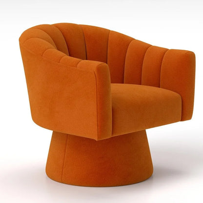 Modern Glam Velvet Upholstered Round Swivel Accent Arm Barrel Chair for Living Room Set of 2