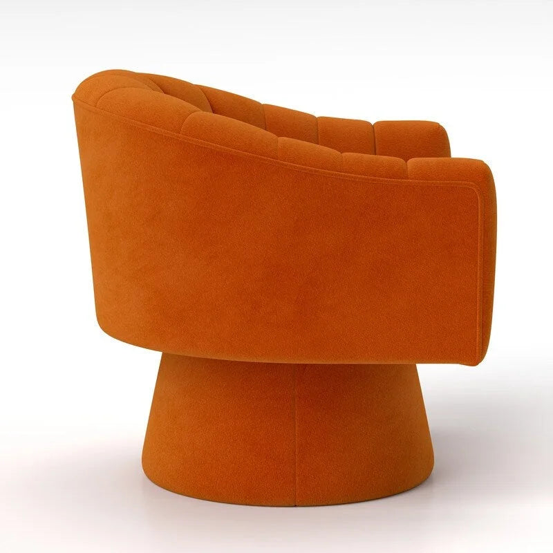 Modern Glam Velvet Upholstered Round Swivel Accent Arm Barrel Chair for Living Room Set of 2