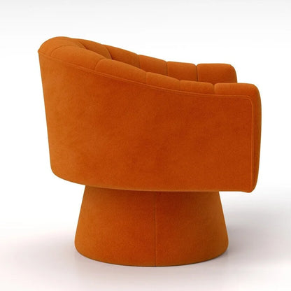 Modern Glam Velvet Upholstered Round Swivel Accent Arm Barrel Chair for Living Room Set of 2