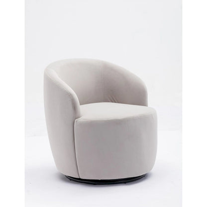 Swivel Accent Chair, Modern Round Vanity Chair for Living Room, Comfy Velvet Barrel Armchair, Small Single Sofa