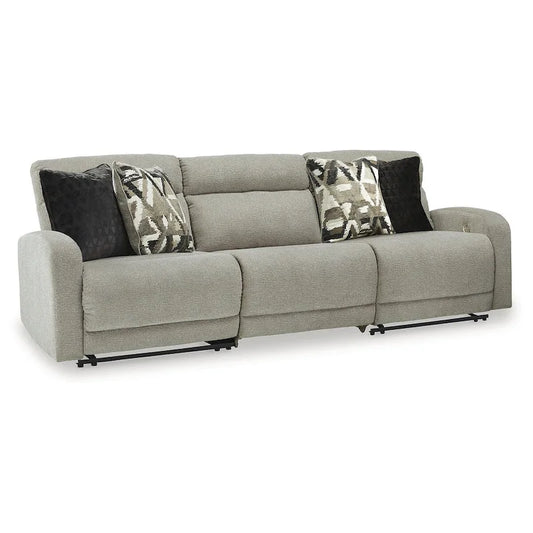 Signature Design by Ashley Colleyville Gray 3-Piece Power Reclining Sectional Sofa - 109W x 38D x 39H