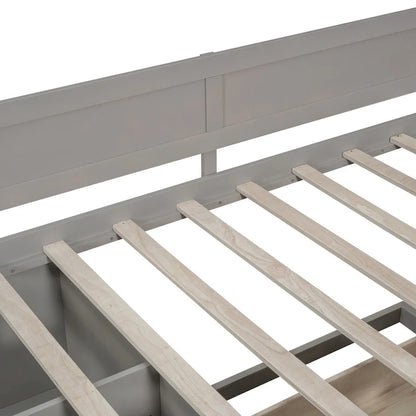 Daybed with Storage Drawers and Bookcase Shelves,Captains Corner Day Bed for Kids Boys Girls Adults