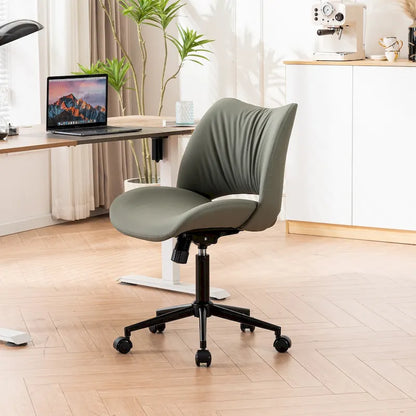 Swivel Armless Ergonomic Office Chair with Wheels