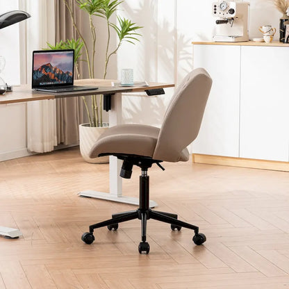 Swivel Armless Ergonomic Office Chair with Wheels