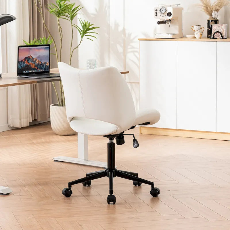 Swivel Armless Ergonomic Office Chair with Wheels