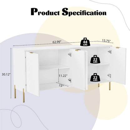 Mid-Century Four Door Storage Buffets Sideboards