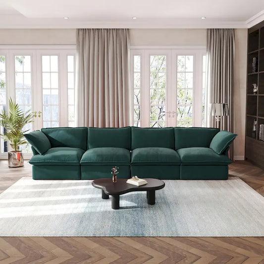Modular Sectional Sofa Couch, 162.98 Velvet 4 Seater Sofa, Sofa Couch for Living Room Apartment