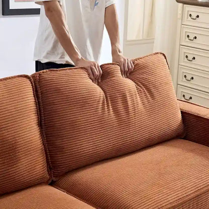 87.4 Inch Modern Design Sofa with Cup Holder and Storage Bags