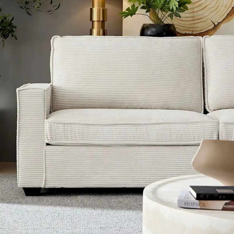 87.4 Inch Modern Design Sofa with Cup Holder and Storage Bags